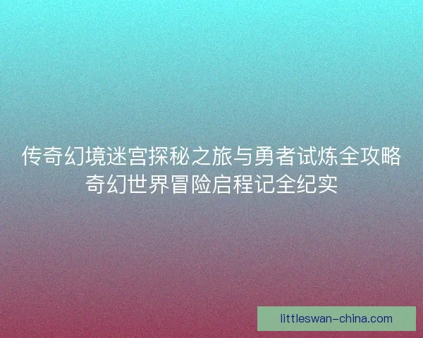 传奇幻境迷宫探秘之旅与勇者试炼全攻略奇幻世界冒险启程记全纪实