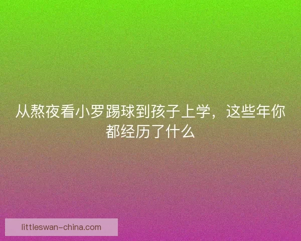 从熬夜看小罗踢球到孩子上学，这些年你都经历了什么
